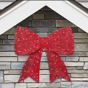 New Red Bow with twinkling LED lights